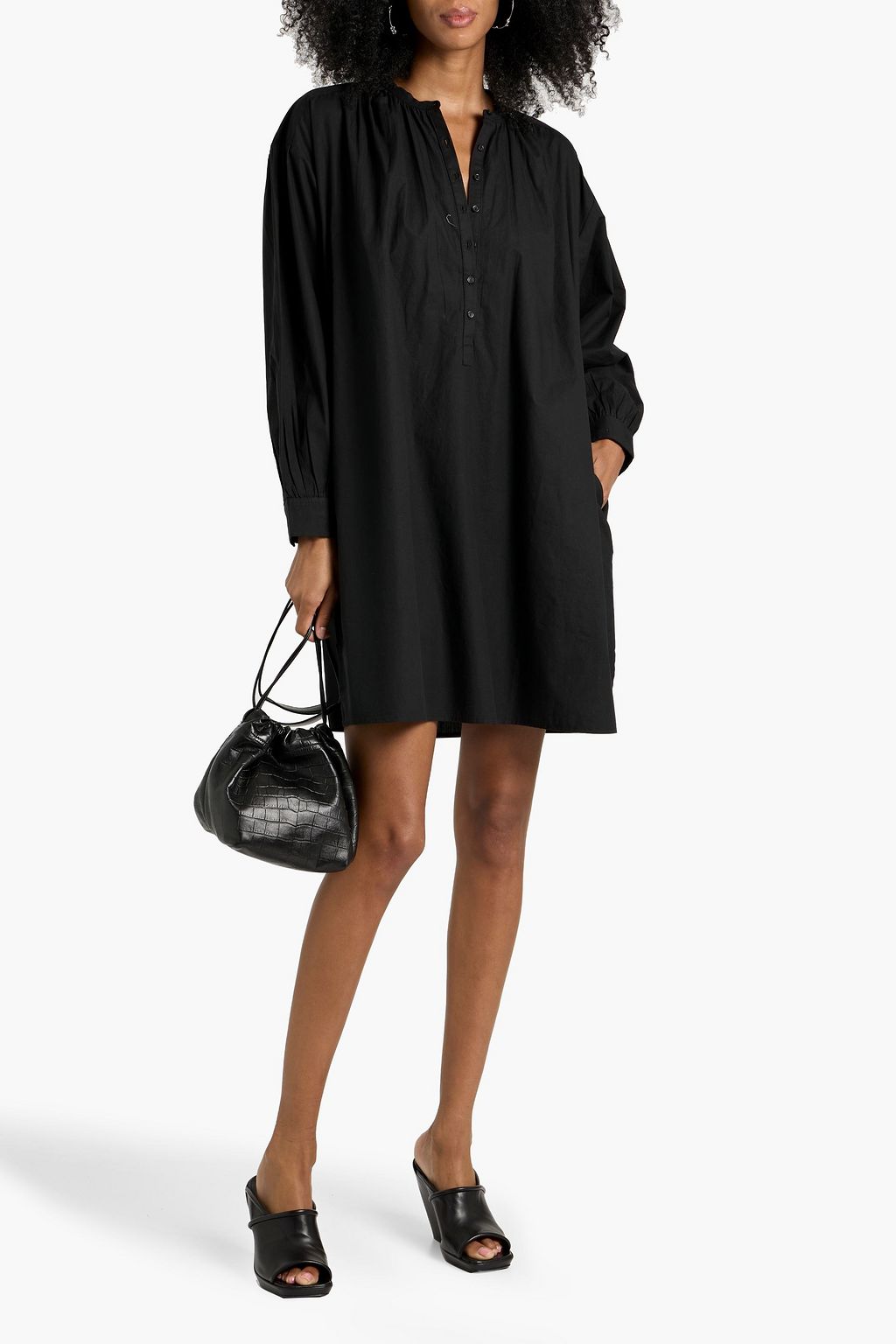 NILI LOTAN Najam cotton-poplin mini dress