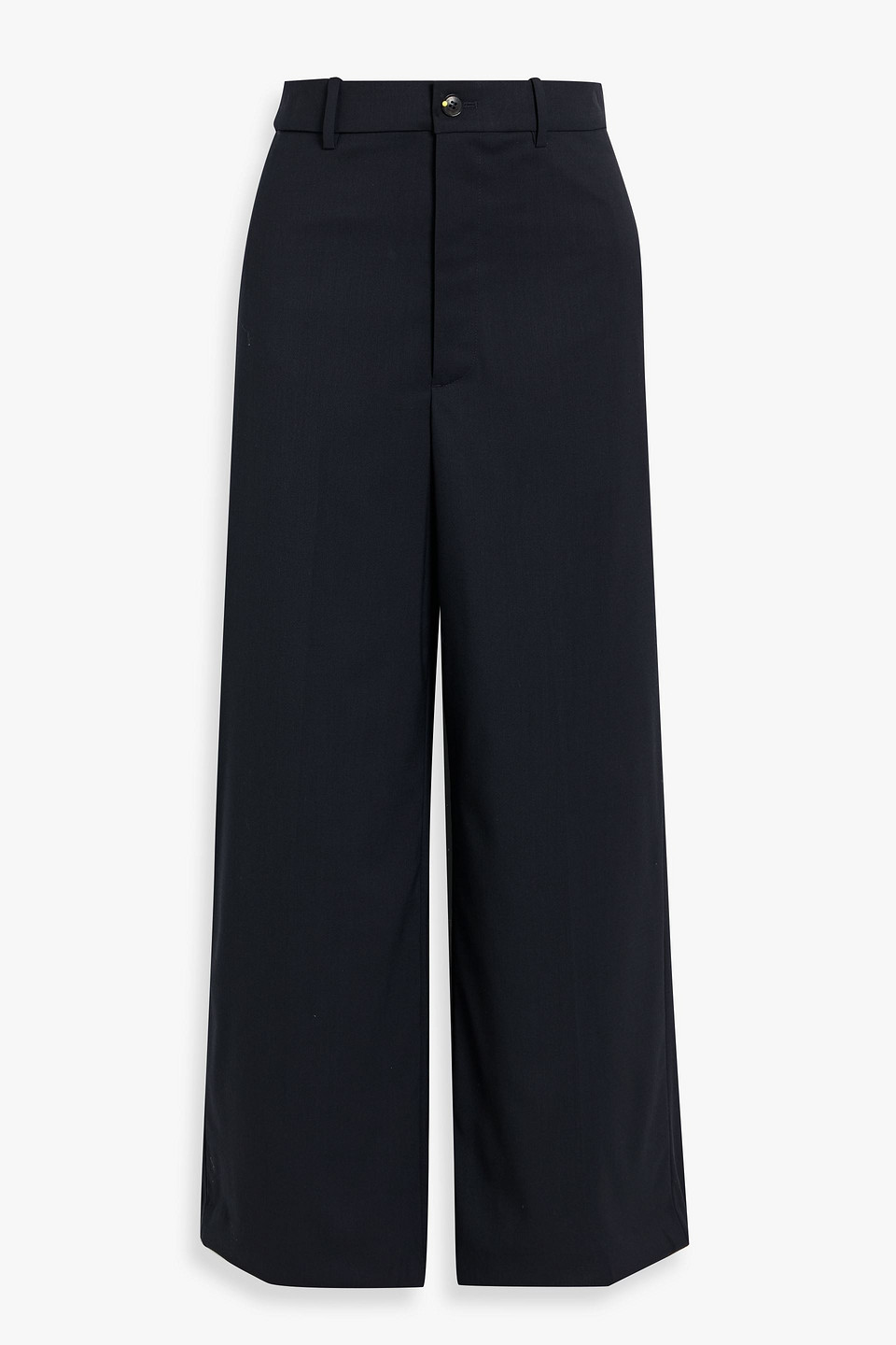 Nili Lotan Emerald Wool-blend Twill Wide-leg Pants In Blue