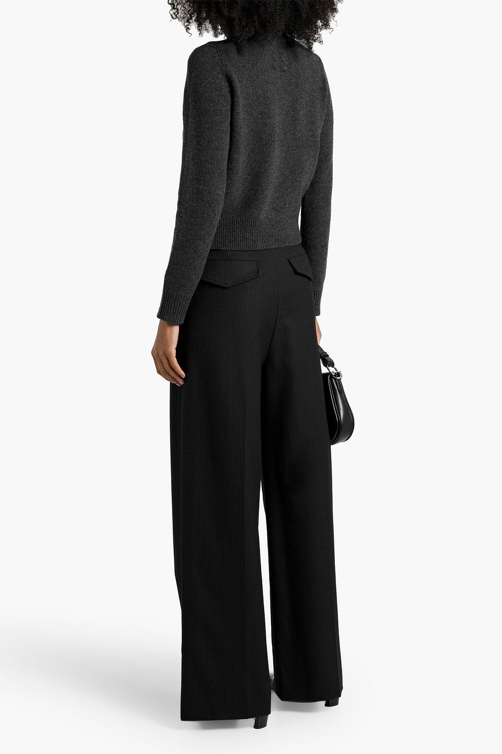 NILI LOTAN Johan pinstriped wool-twill wide-leg pants