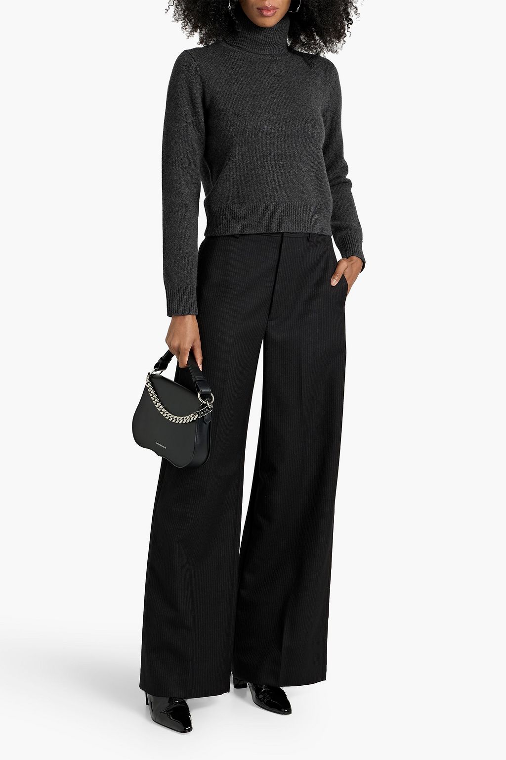 NILI LOTAN Johan pinstriped wool-twill wide-leg pants