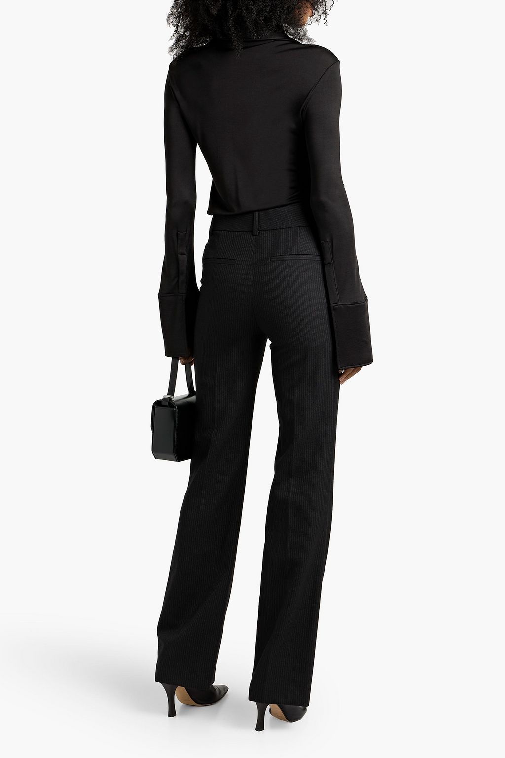 NILI LOTAN Corette pinstriped wool-twill straight-leg pants