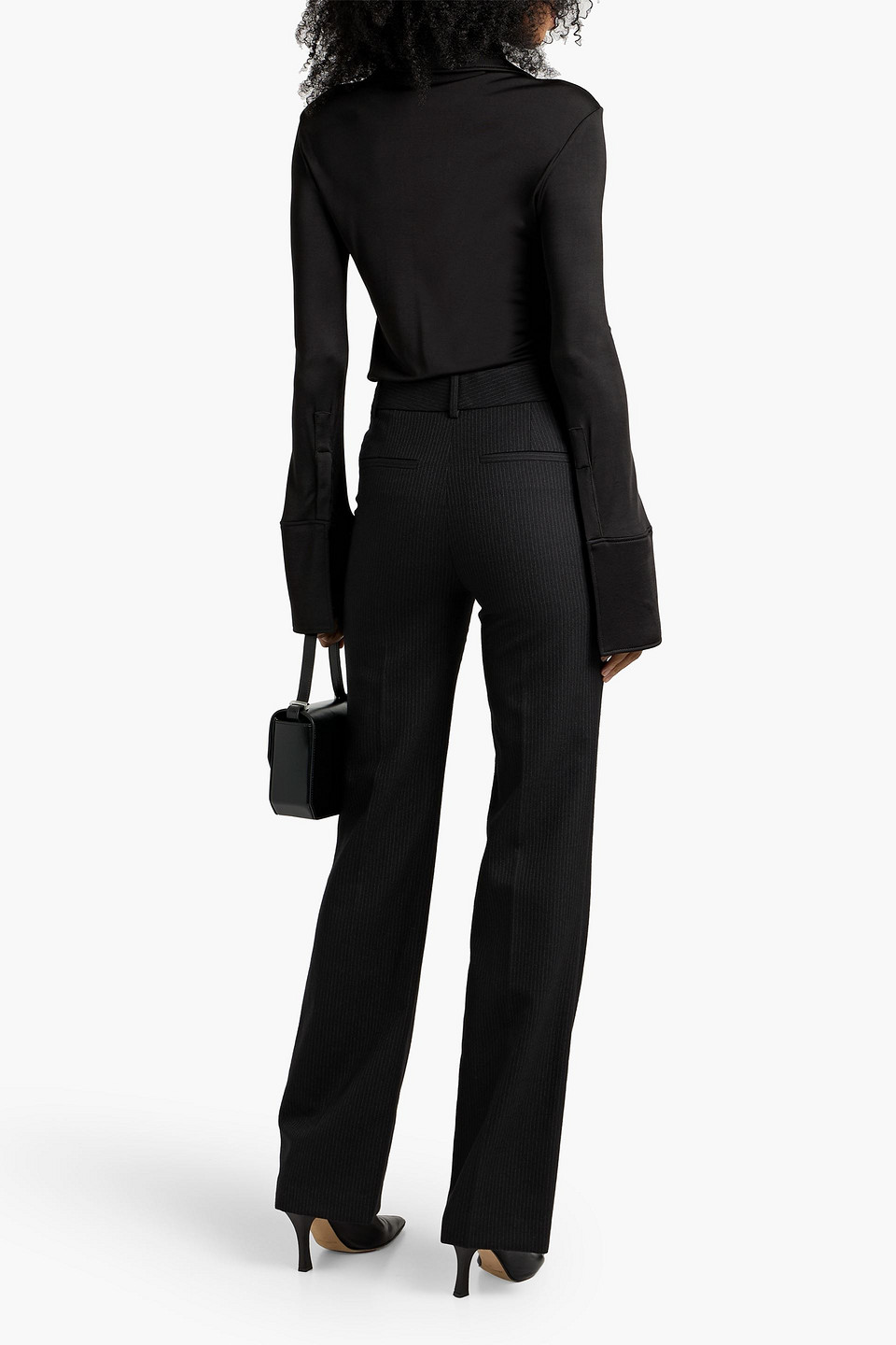 Nili Lotan Quentin Cotton Flared Pants In Black