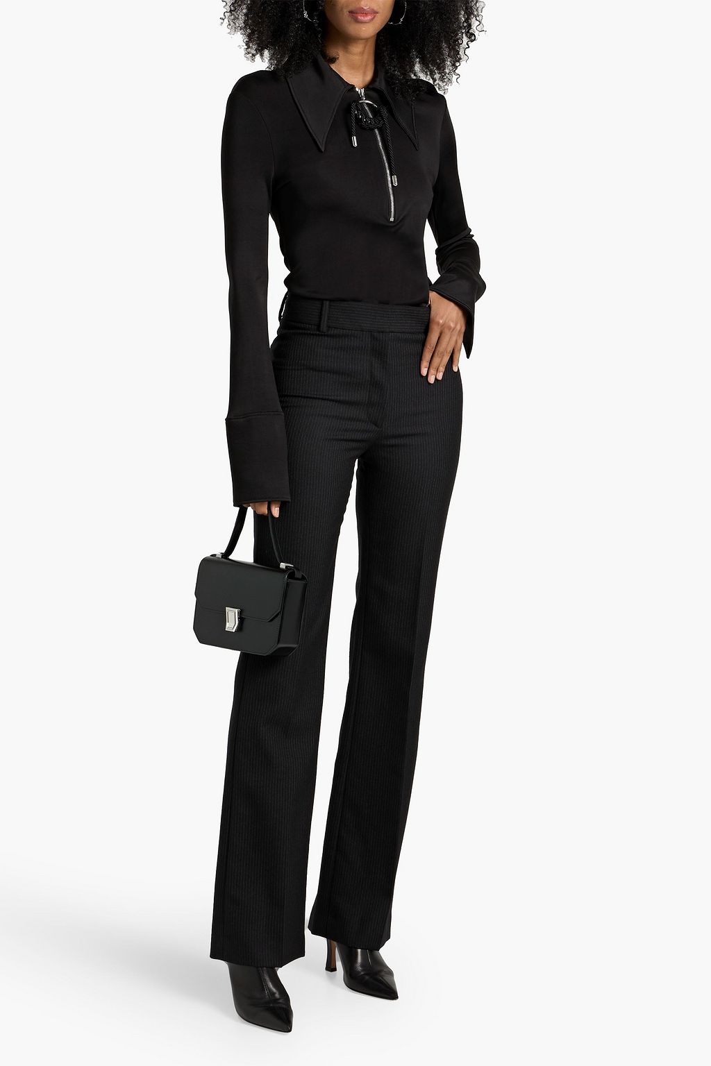 NILI LOTAN Corette pinstriped wool-twill straight-leg pants