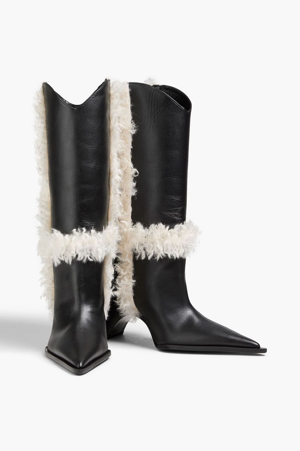 COPERNI Sherpa-trimmed leather boots