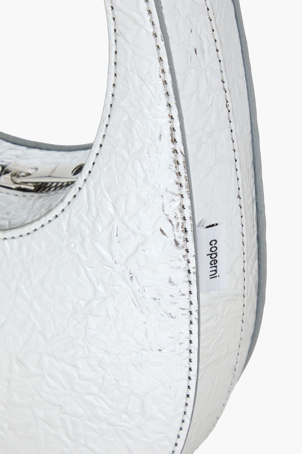 COPERNI Swipe mini metallic crinkled patent-leather tote