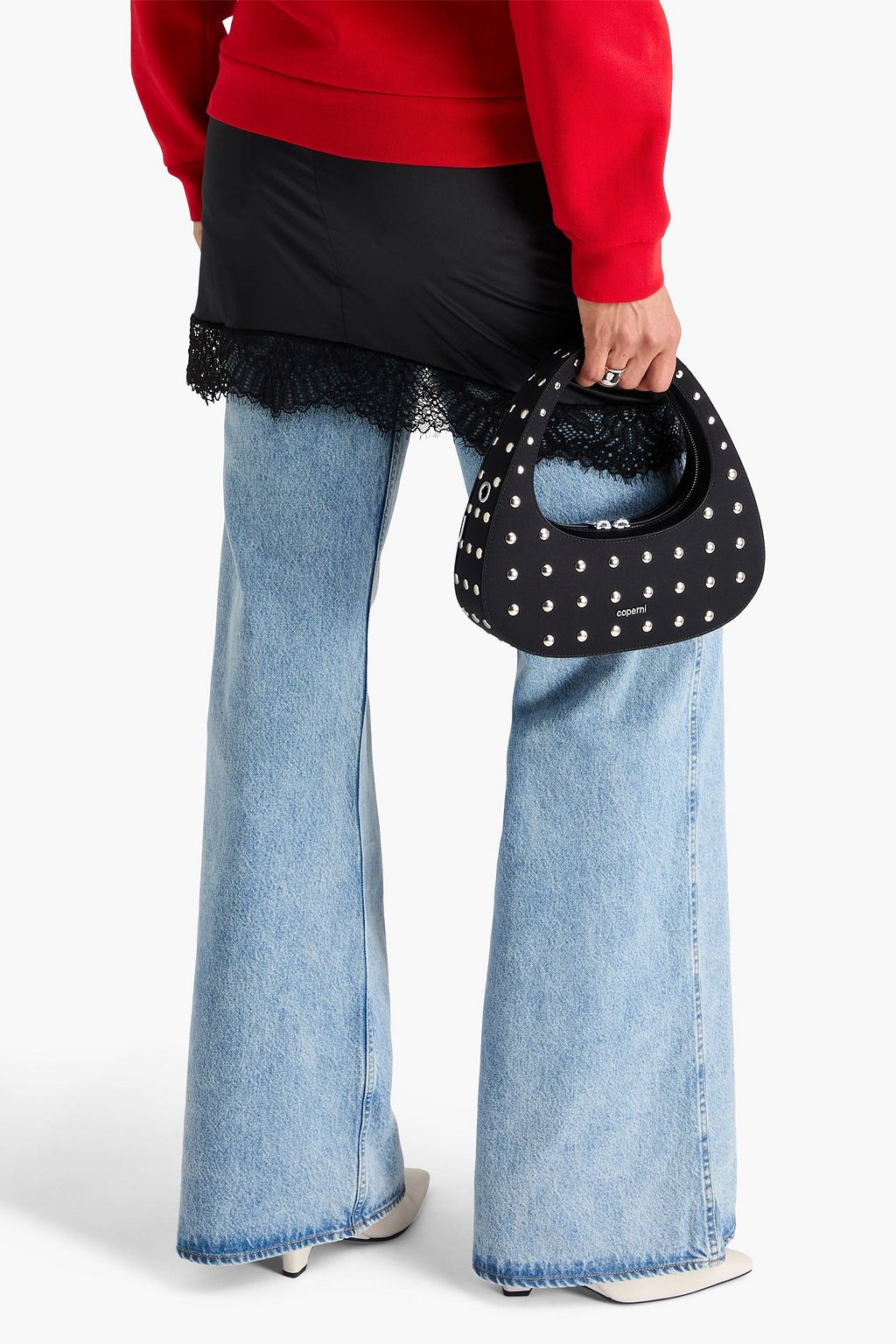 COPERNI Swipe studded satin cross-body bag