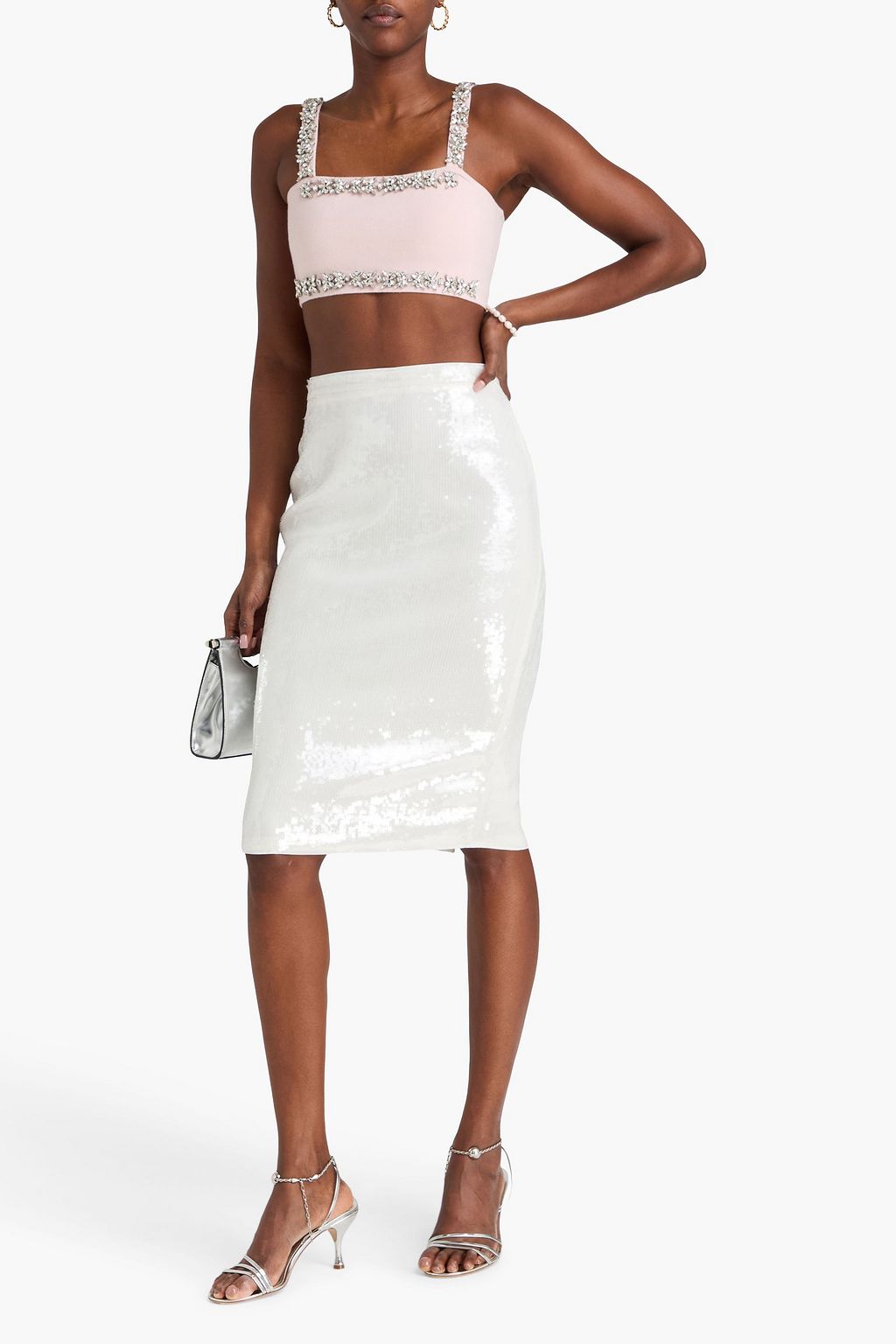 ZIMMERMANN Cropped crystal-embellished wool-blend top