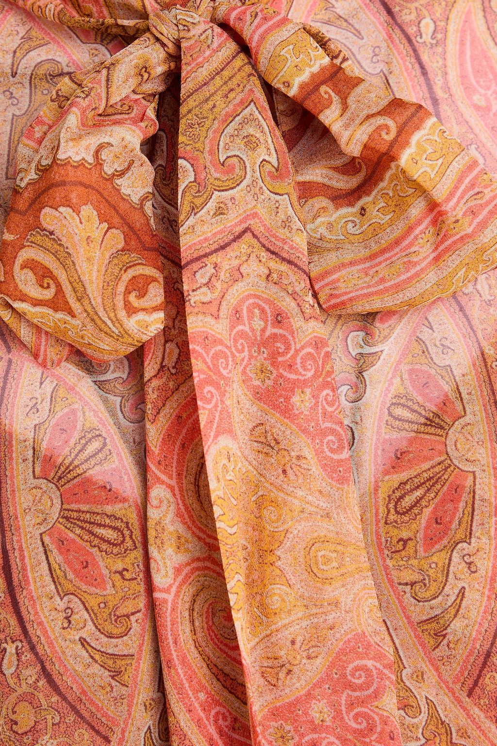 ZIMMERMANN Bluse aus Georgette mit Paisley-Print und Schluppe