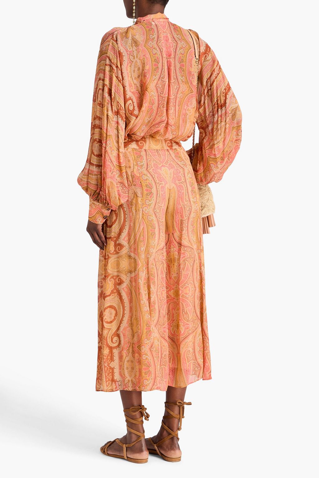 ZIMMERMANN Bluse aus Georgette mit Paisley-Print und Schluppe