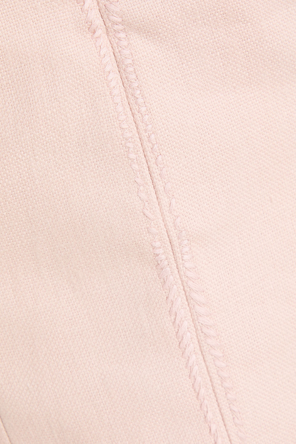 Zimmermann Cropped Strapless Linen Bustier Top In Pink