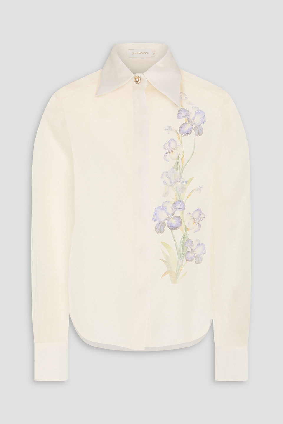 Zimmermann Floral-print Linen And Silk-blend Shirt In White