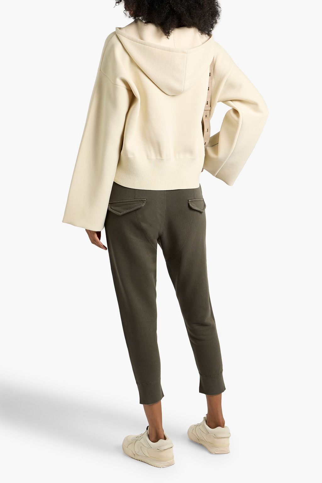 NILI LOTAN Nolan cropped French cotton-terry track pants