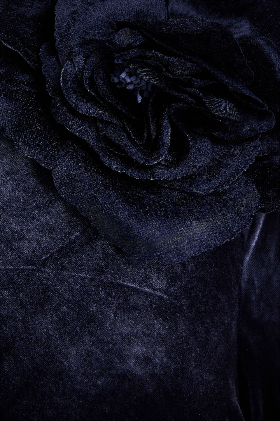 Zimmermann Floral-appliquéd Velvet Maxi Dress In Blue