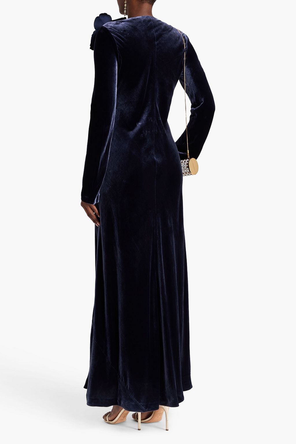 ZIMMERMANN Floral-appliquéd velvet maxi dress