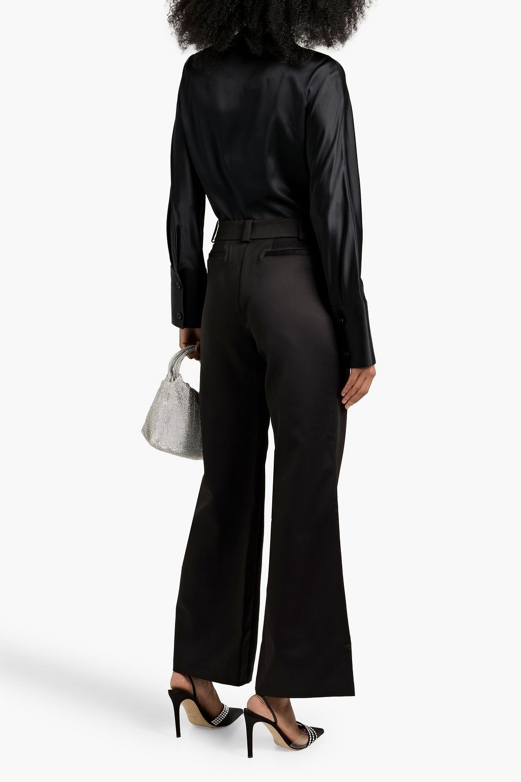 HERVÉ LÉGER The Margot satin flared pants