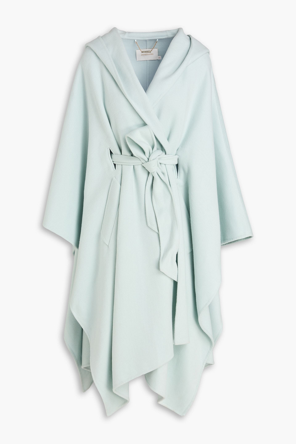 Zimmermann Wool-blend Felt Hooded Cape In Blue