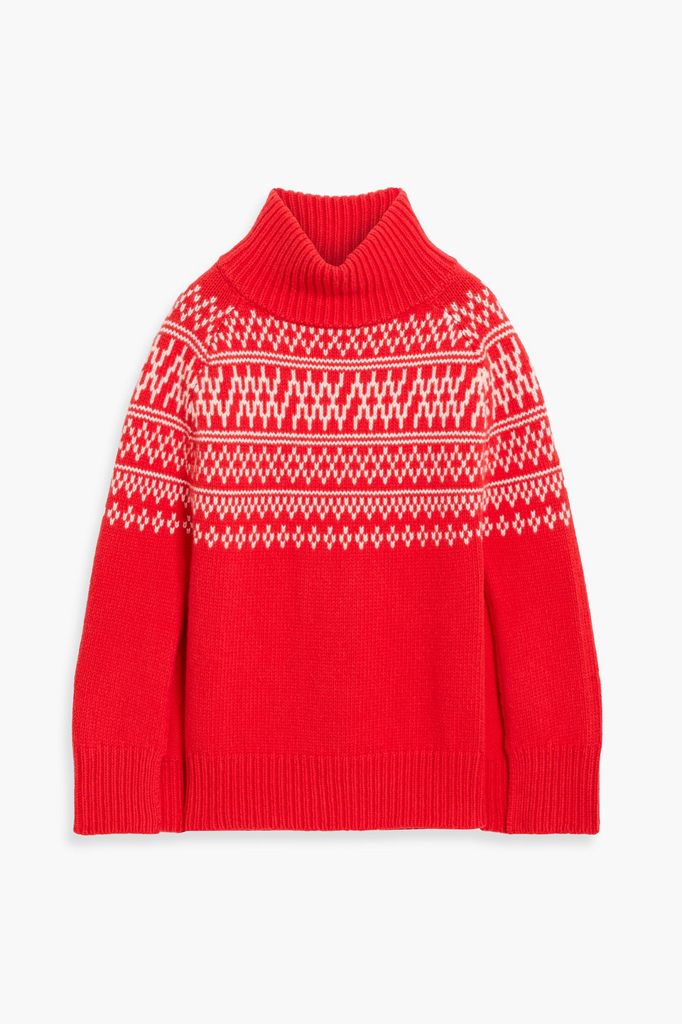 We Norwegians Setesdal Merino Wool And Cashmere-blend Turtleneck Sweater In Red