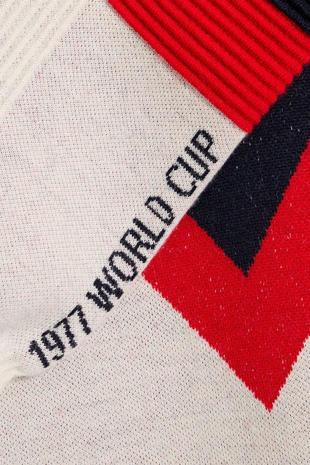 WE NORWEGIANS Hafjell striped merino wool half-zip sweater