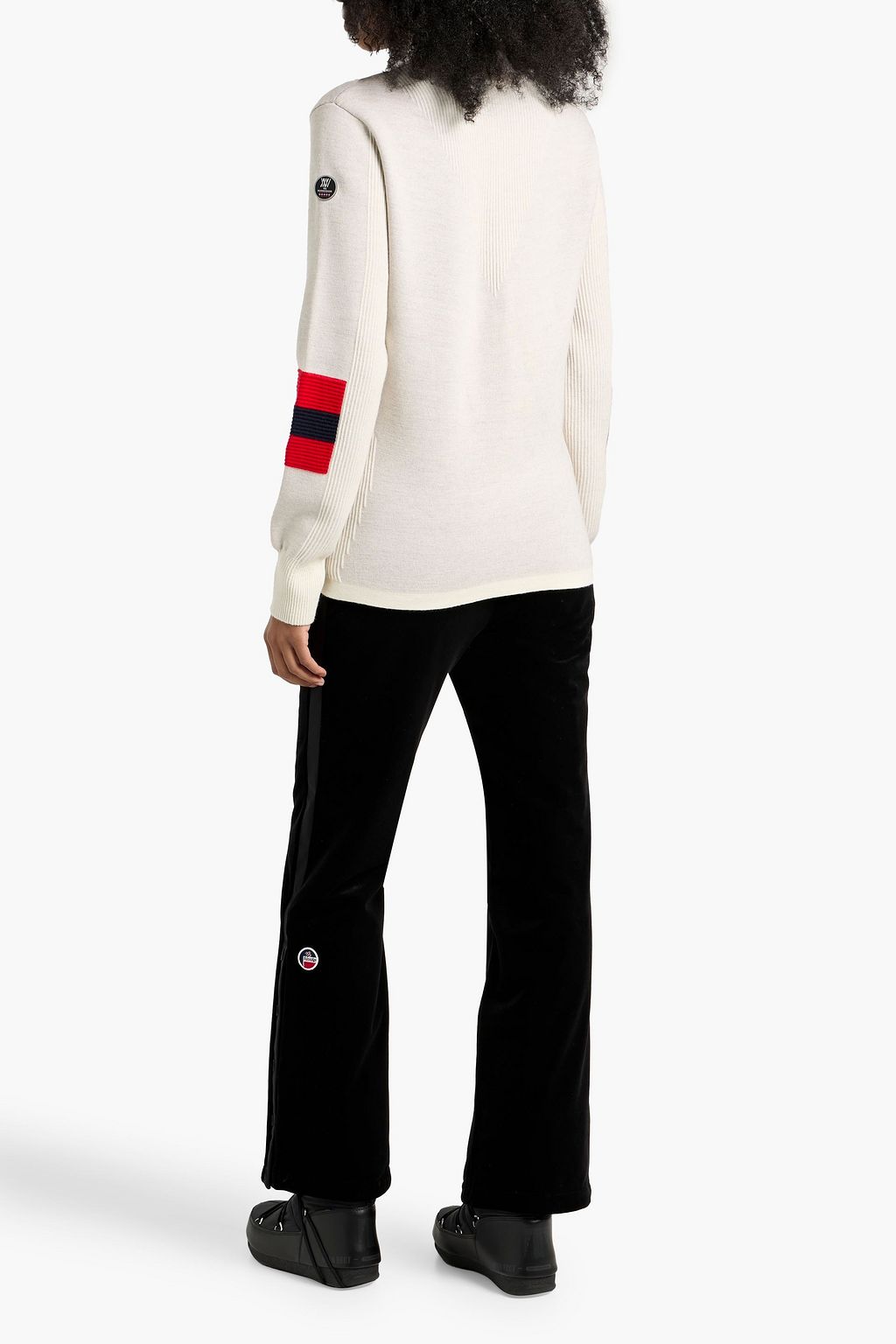 WE NORWEGIANS Hafjell striped merino wool half-zip sweater