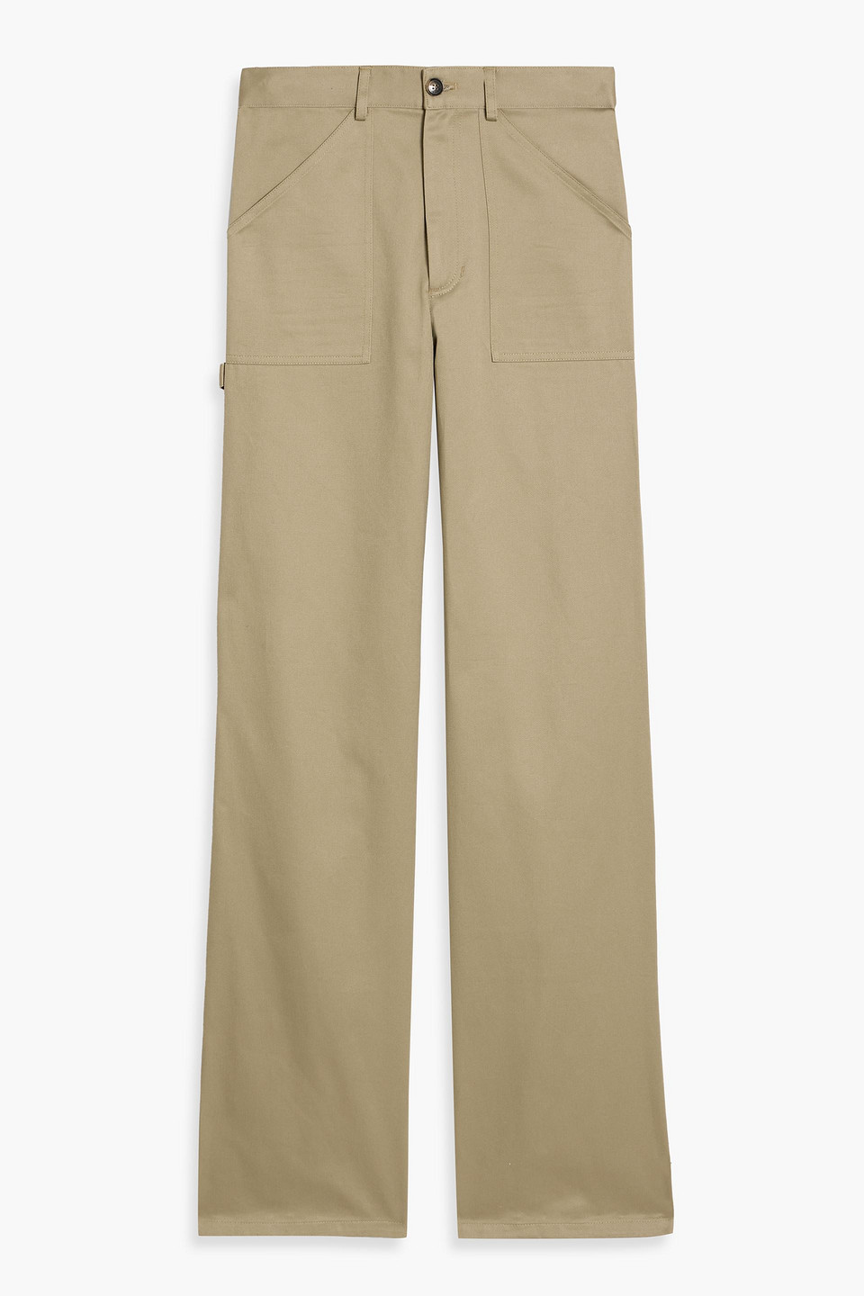 Nili Lotan Quentin Cotton Flared Pants In Green