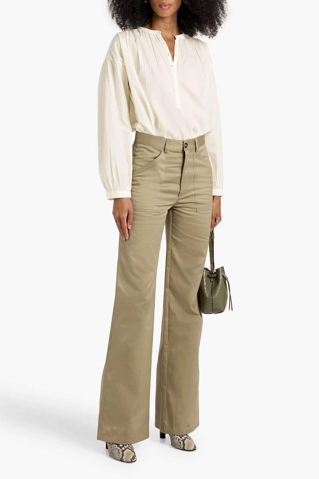 NILI LOTAN Quentin cotton flared pants