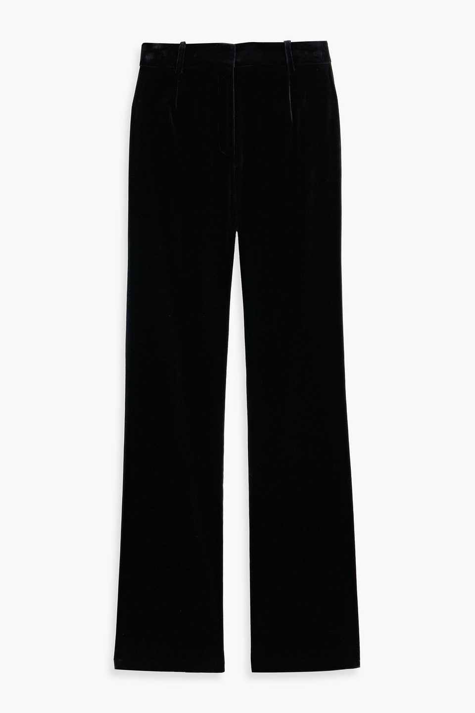 Nili Lotan Cornell Cotton-blend Velvet Bootcut Pants In Black