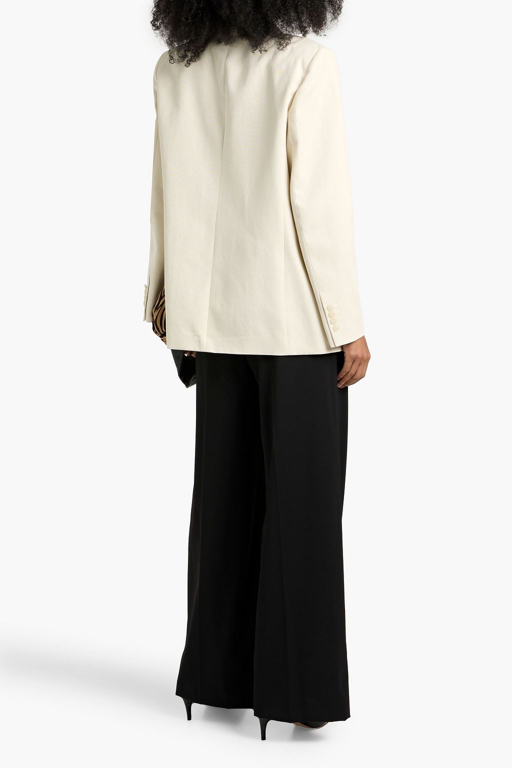 NILI LOTAN Pimpton double-breasted cotton and linen-blend blazer