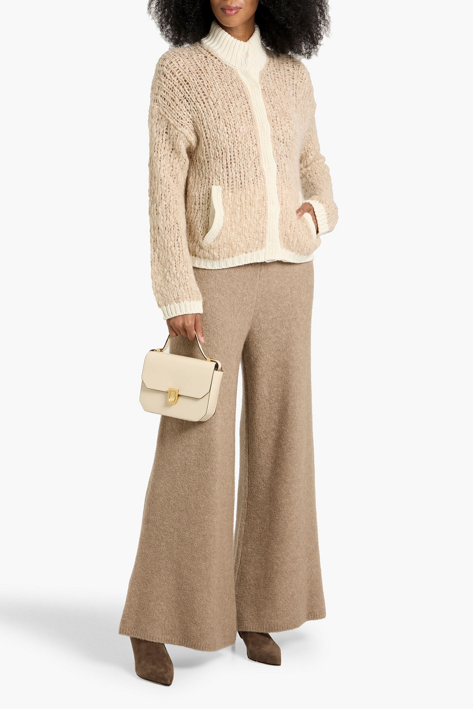 Naadam Bouclé-knit Alpaca-blend Cardigan In Neutral