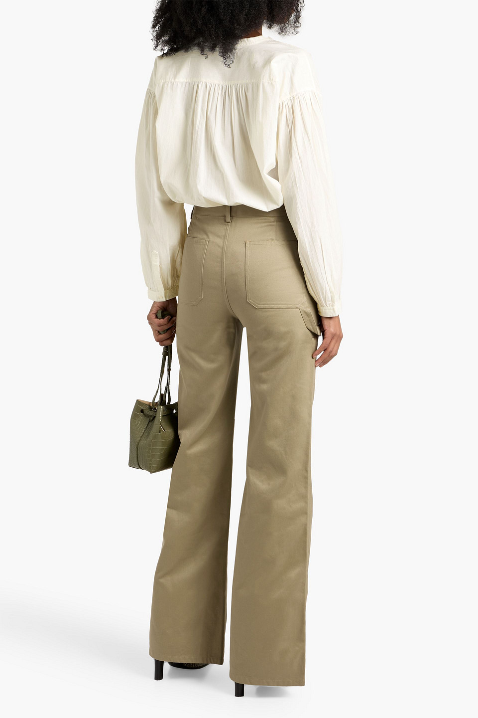 Nili Lotan Neville Cotton-jacquard Blouse In White