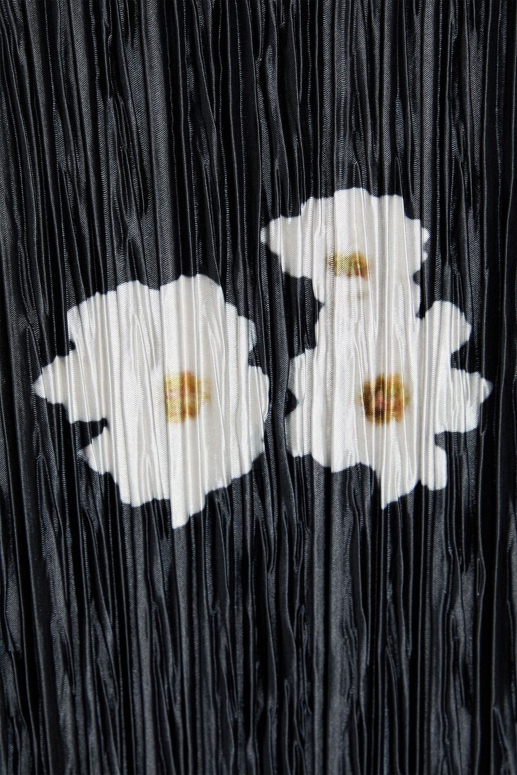 ERDEM Floral-print plissé-satin midi dress