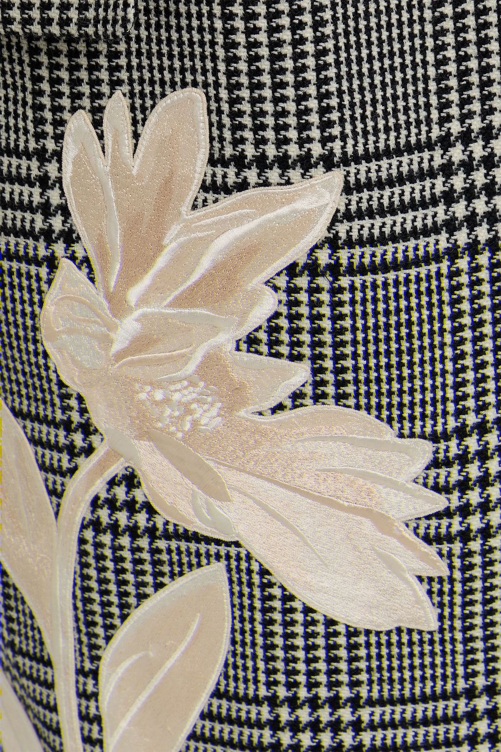 ERDEM Embroidered Prince of Wales checked wool-tweed coat