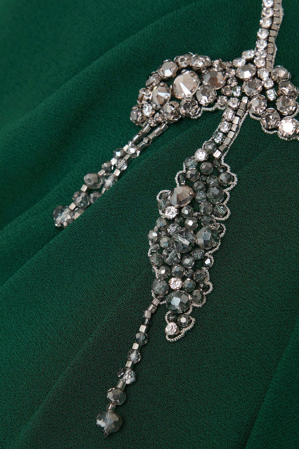 ERDEM Embellished pleated crepe midi dress