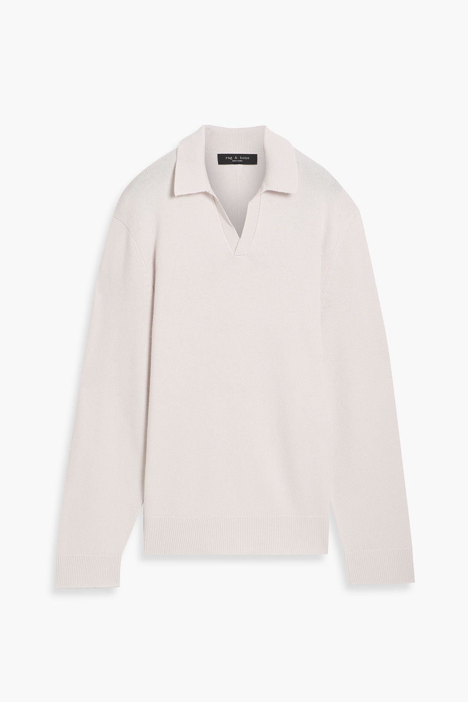 Rag & Bone Dominic Wool And Cashmere-blend Polo Sweater In Gray