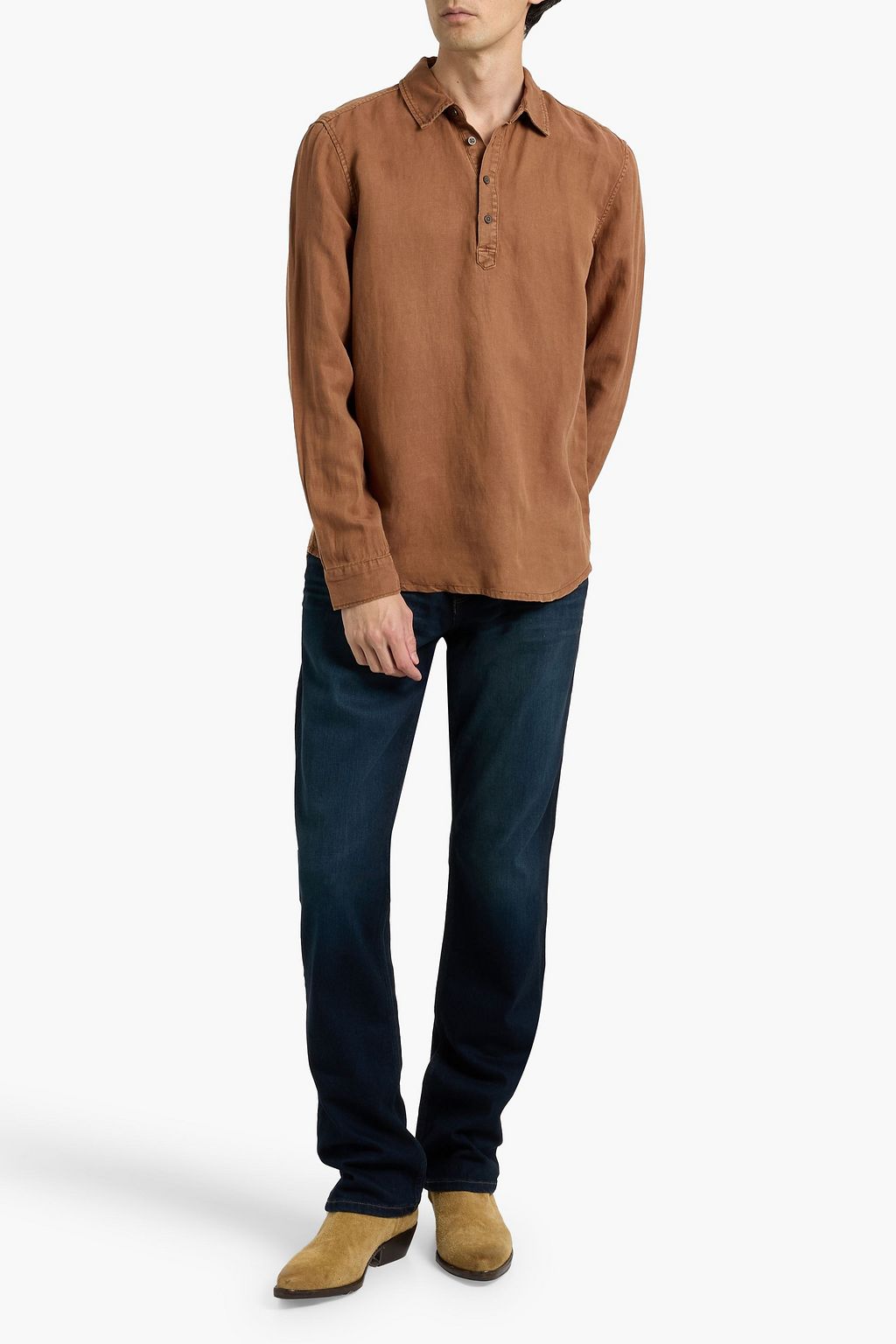 PAIGE Arney linen and Lyocell-blend twill shirt