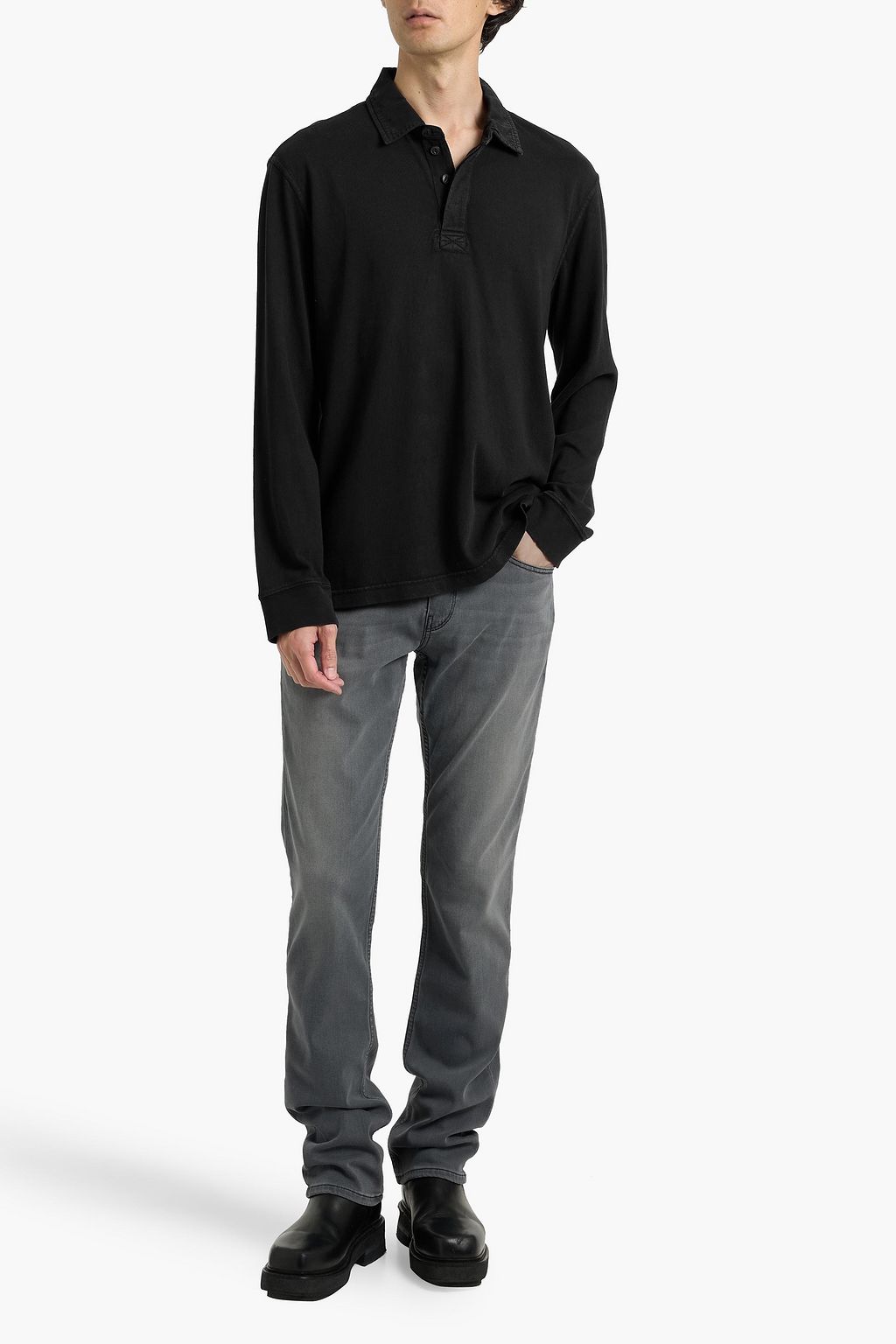 PAIGE Colter cotton-jersey polo shirt