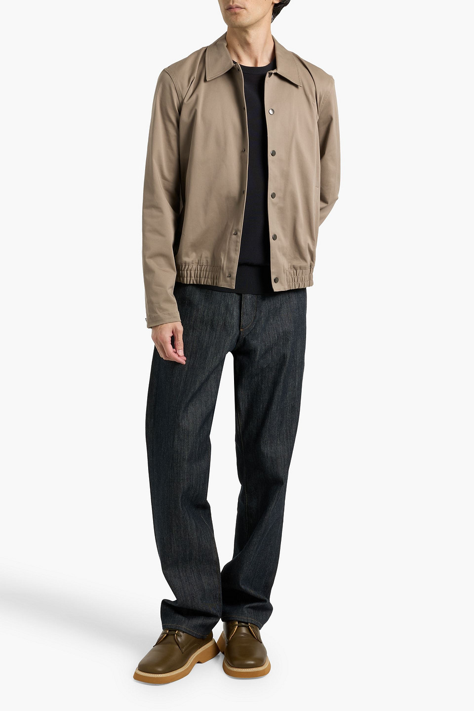 Paige Hanks Cotton-blend Twill Jacket In Gold