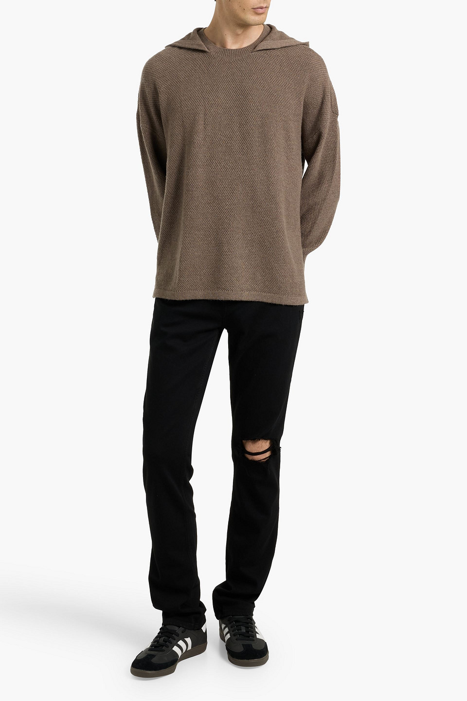 Paige Federal Slim-fit Distressed Denim Jeans In Black