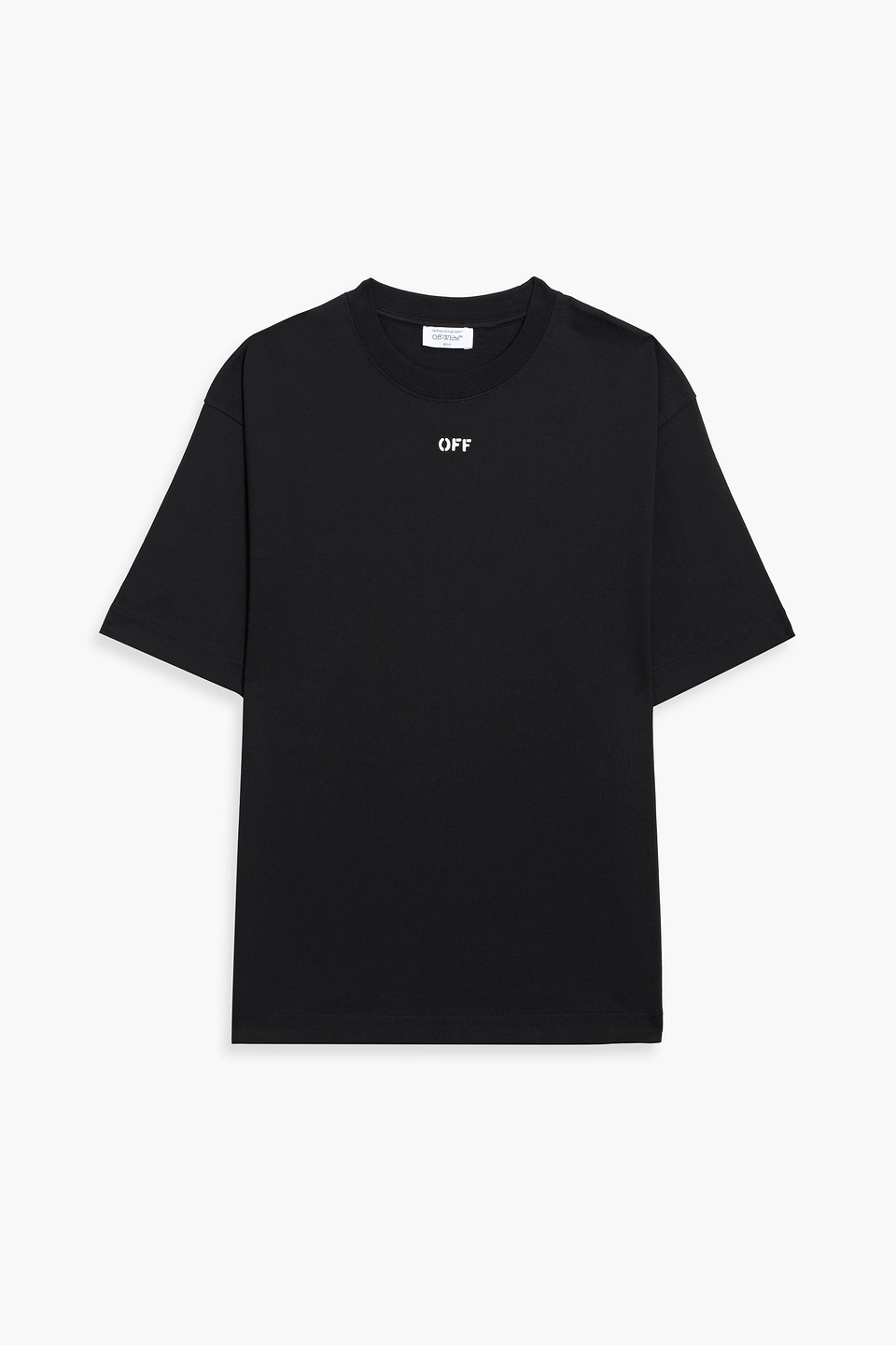 off-white - printed cotton-jersey t-shirt - black - s