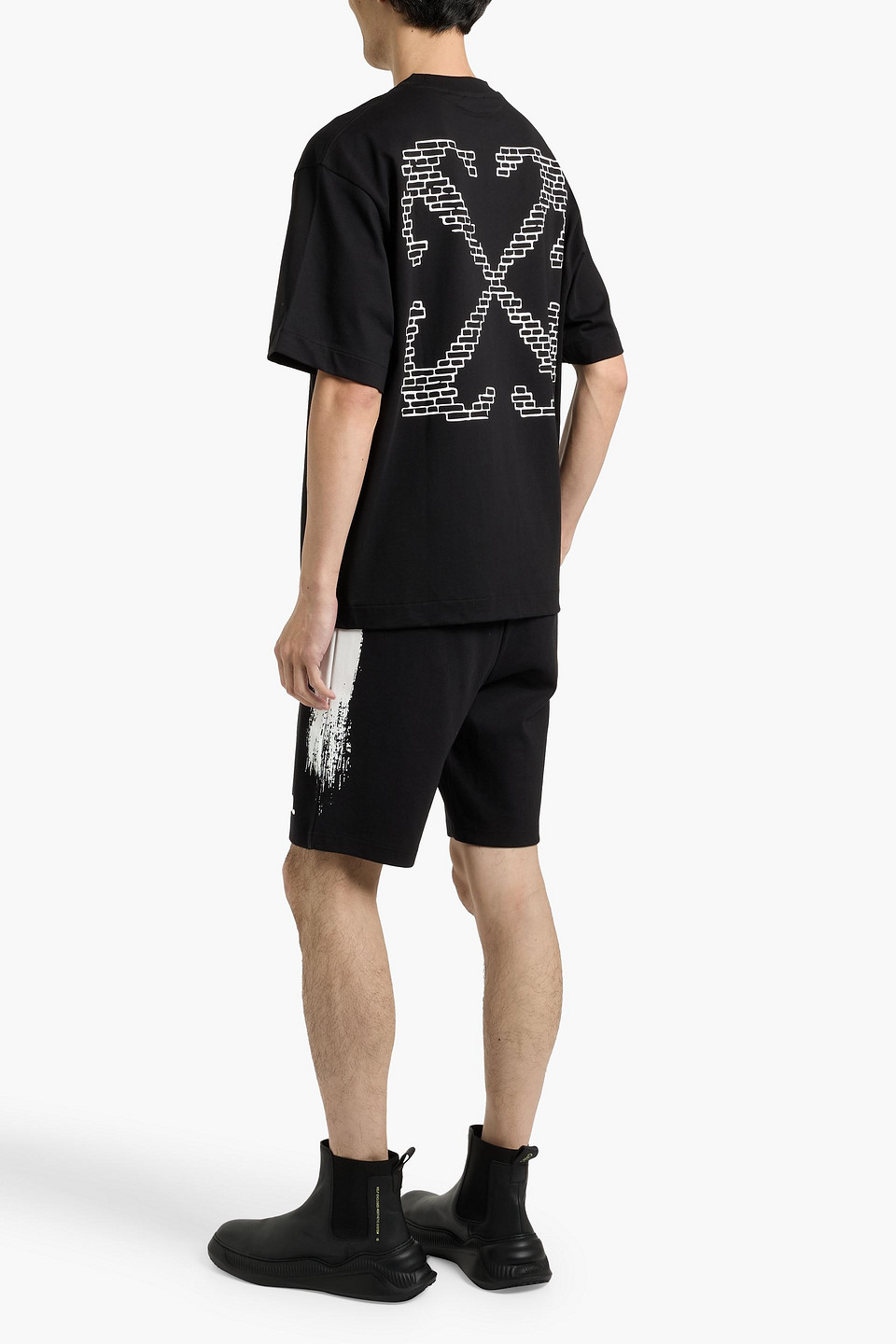Off-white Men Black 3d Arrow Spray T-shirt, S Luxury T-shirts For Men Darveys