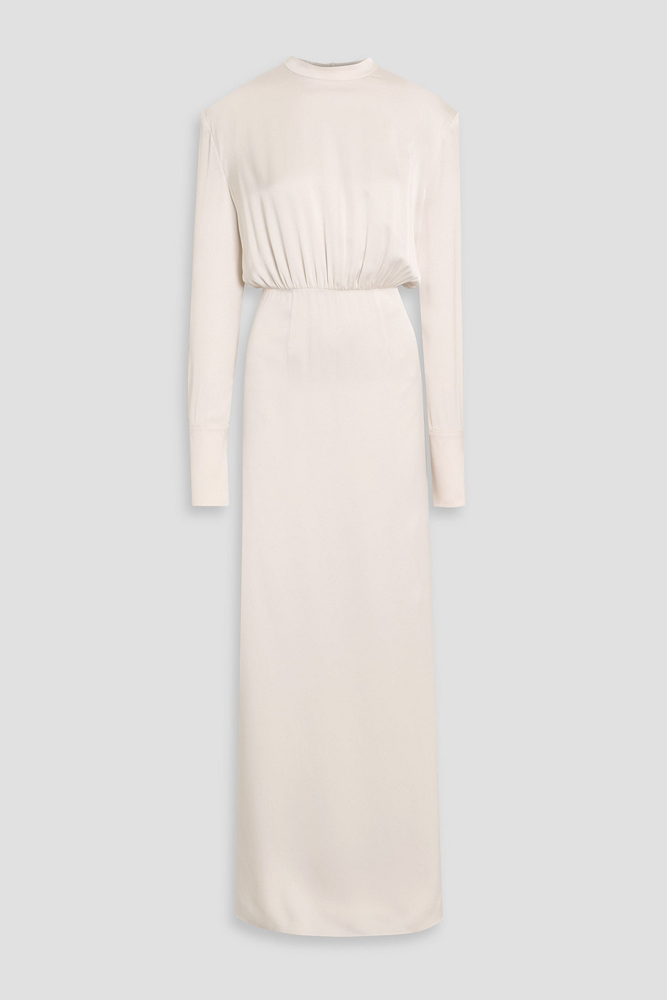 Magda Butrym Draped Silk-satin Gown In Ecru