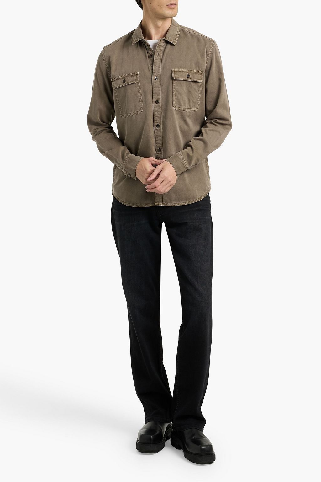 PAIGE Martin cotton and modal-blend twill shirt