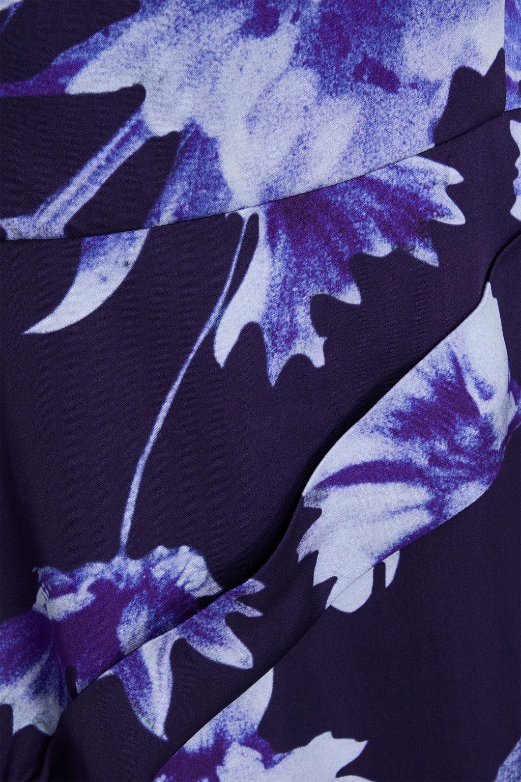 ERDEM Fringed floral-print satin midi dress