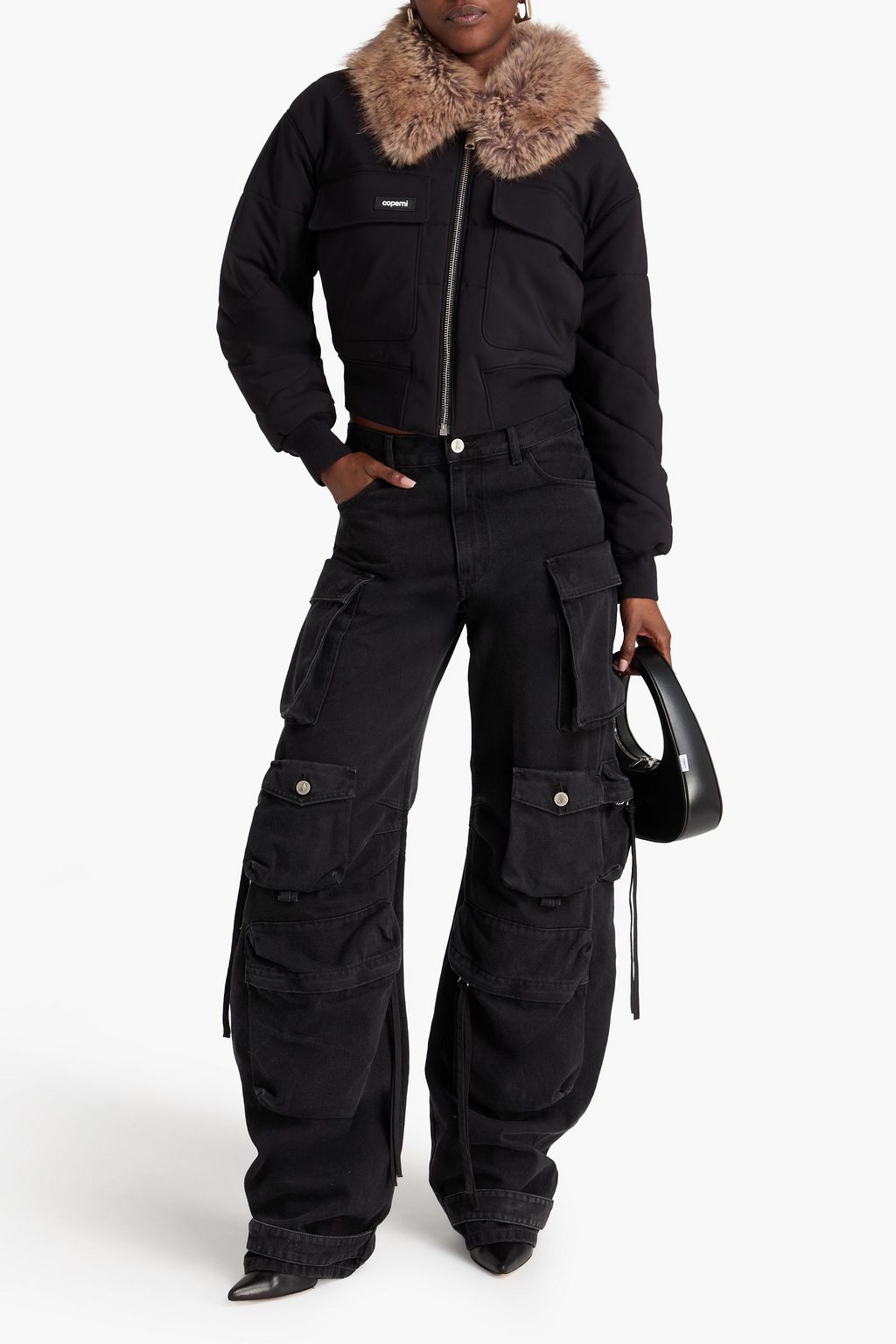 COPERNI Plush-trimmed quilted stretch-shell bomber jacket