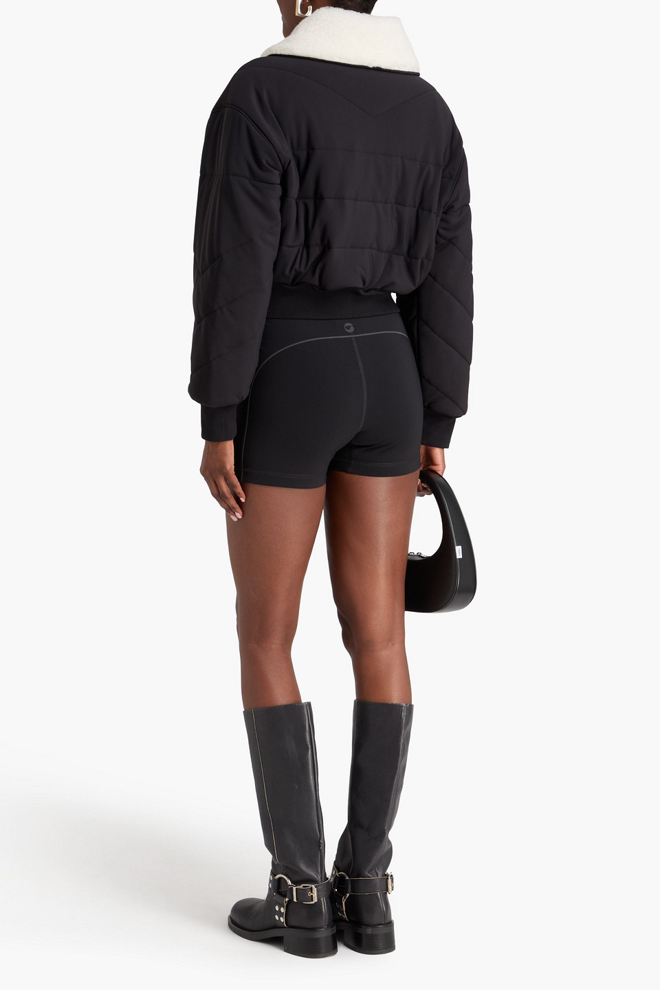  Coperni - Teddy Fleece-trimmed Quilted Stretch-shell Bomber Jacket - Black - M 