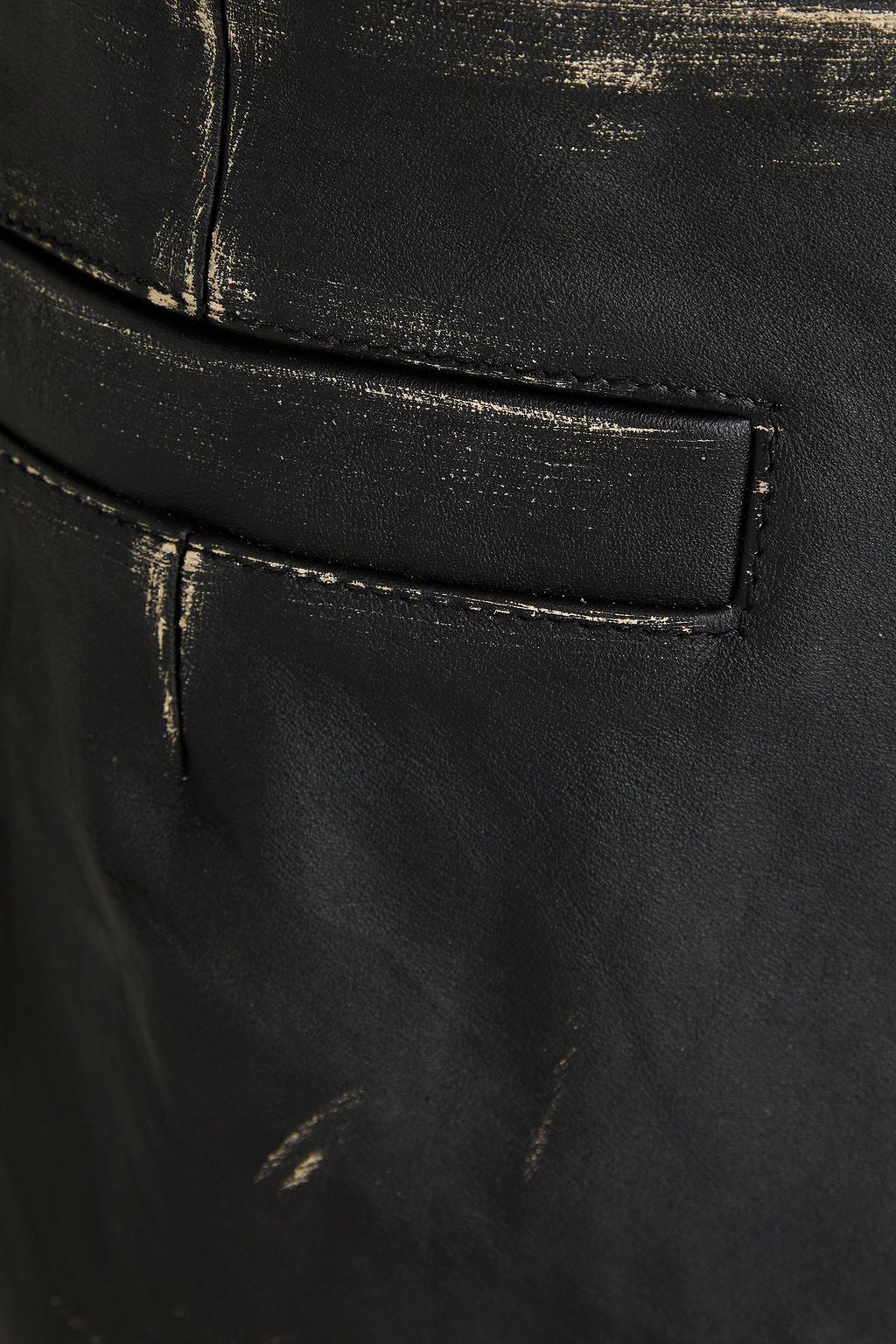 COPERNI Distressed leather mini wrap skirt