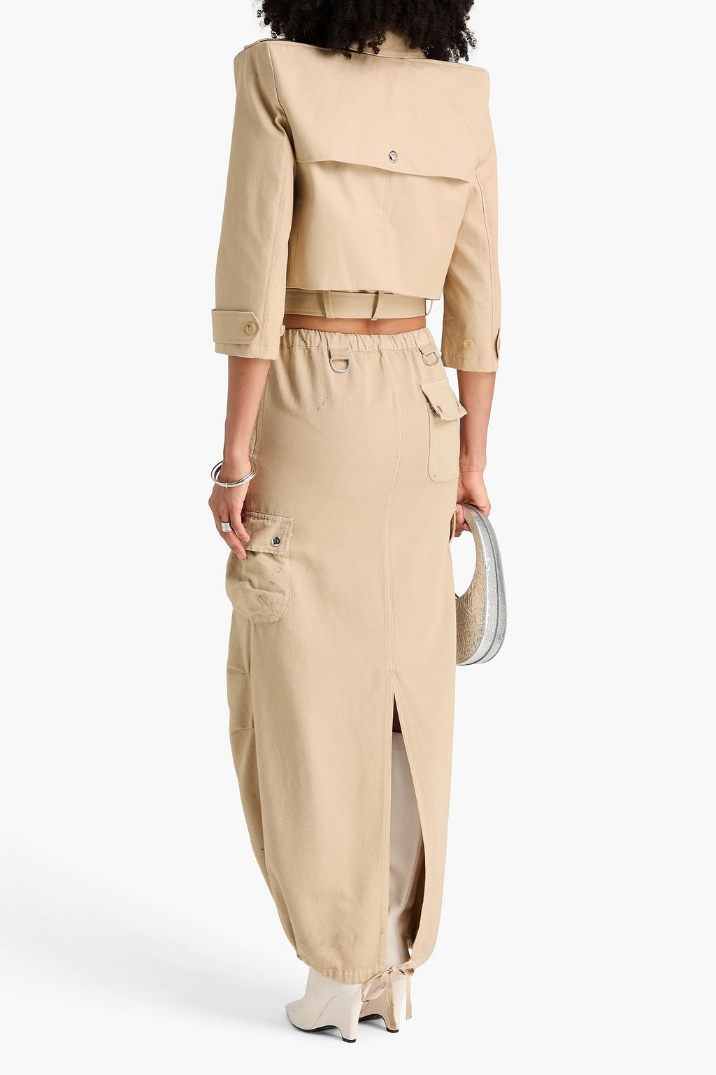 COPERNI Distressed cotton-canvas maxi skirt