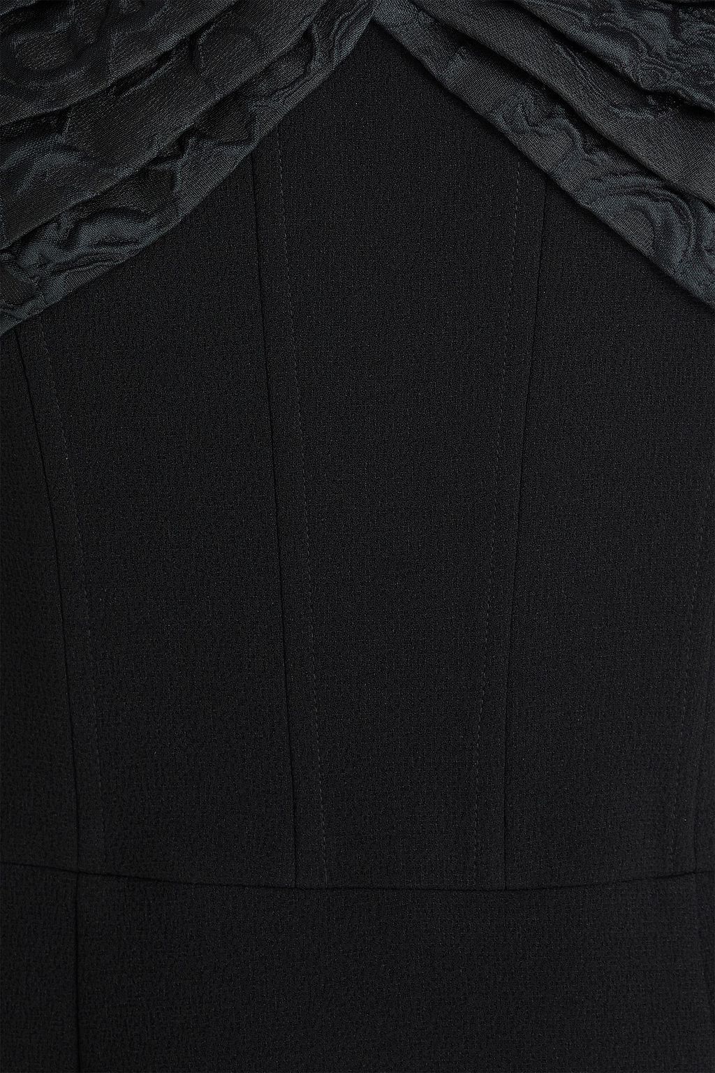 REBECCA VALLANCE Athena off-the-shoulder cloqué-paneled crepe gown