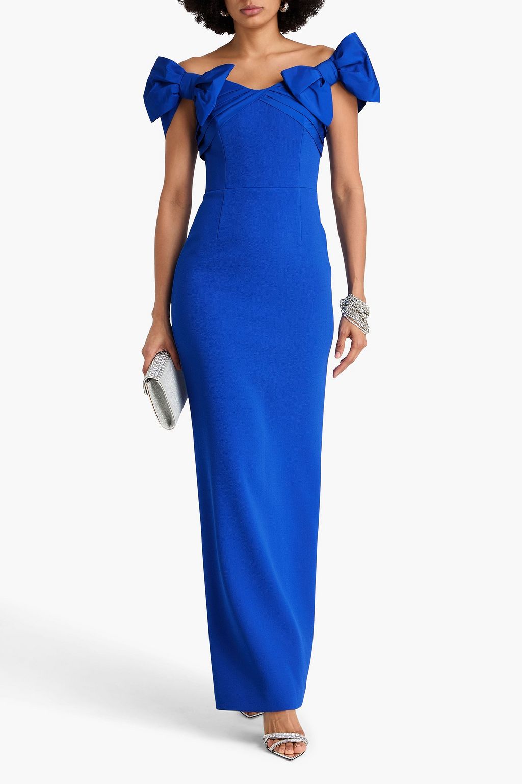 REBECCA VALLANCE Antonella bow-detailed crepe gown