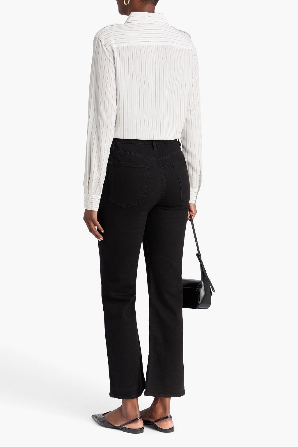 FRAME Striped silk crepe de chine shirt