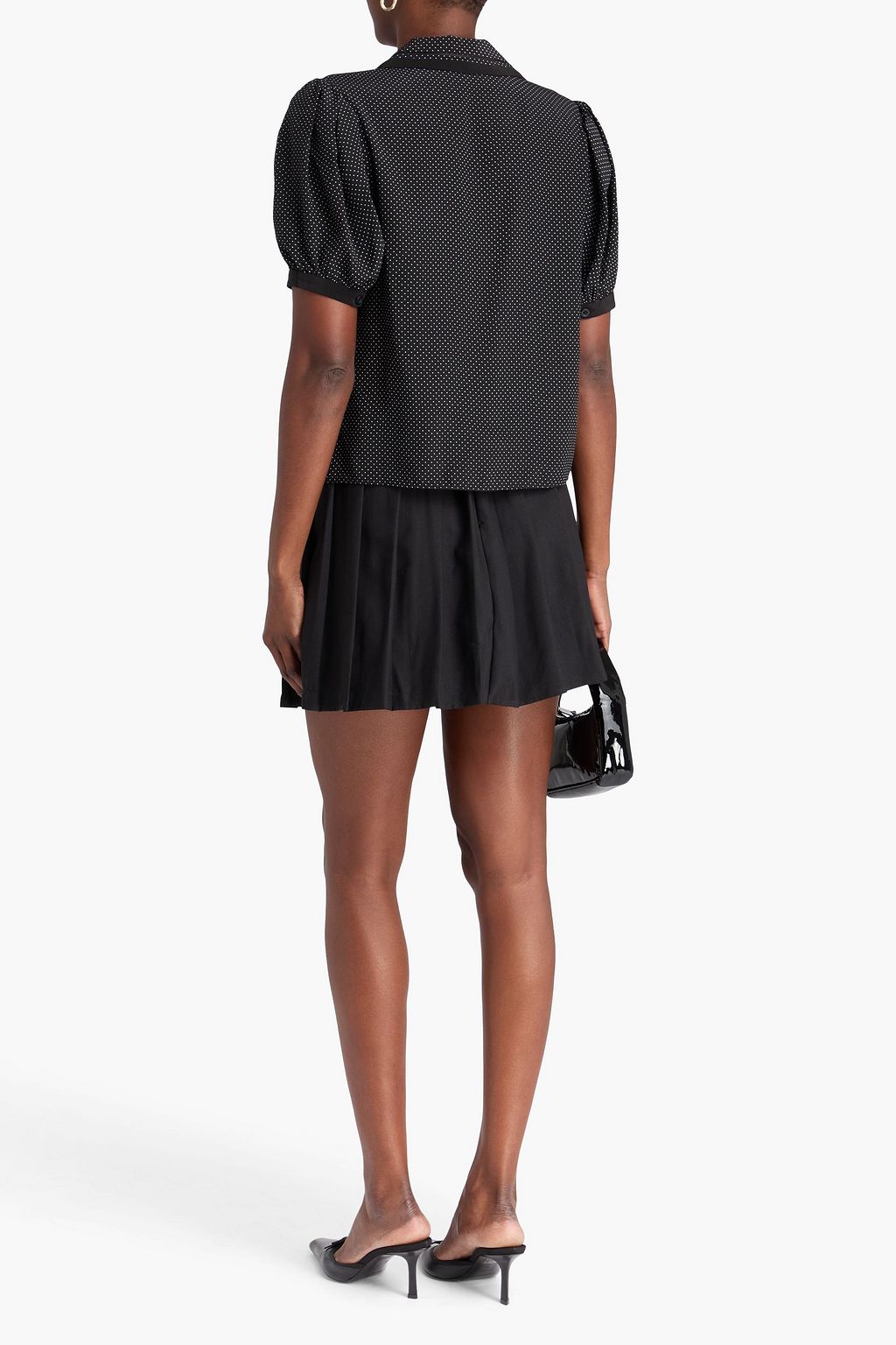 FRAME Polka-dot silk crepe de chine blouse